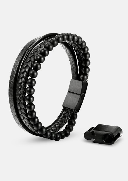Läderarmband Noble Noir