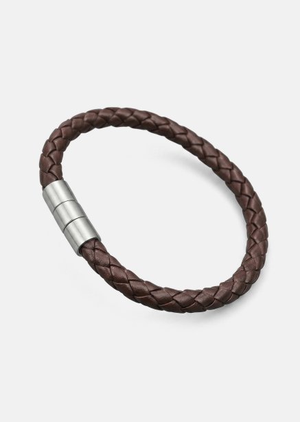Läderarmband Iron Weave
