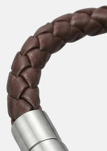 Läderarmband Iron Weave