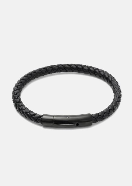 Läderarmband Onyx Weave