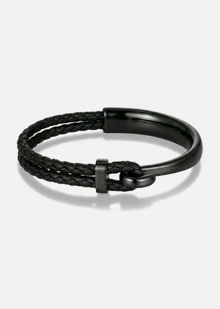 Läderarmband Obsidian Link