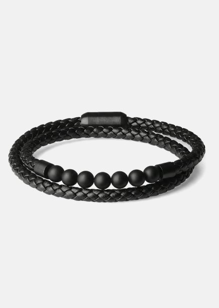 Läderarmband Raven Weave