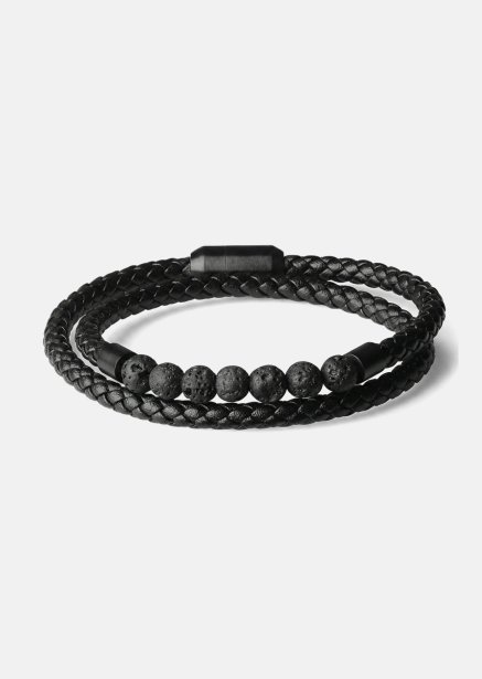 Läderarmband Obsidian Grip