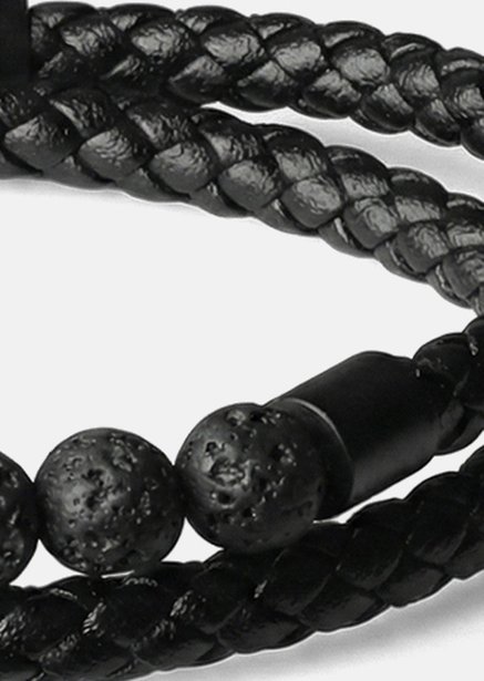 Läderarmband Obsidian Grip