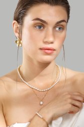 Armband Golden Pearl Chain - 18k Guldpläterat