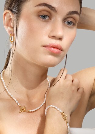 Halsband Classic Pearl - 18k Guldpläterat
