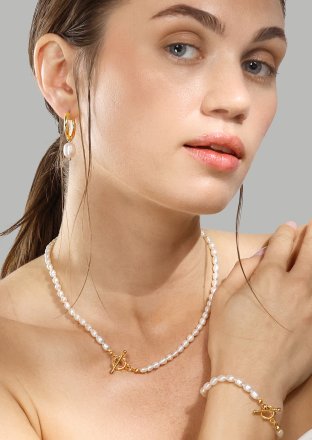 Halsband Classic Pearl - 18k Guldpläterat