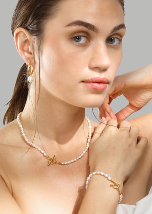 Halsband Classic Pearl - 18k Guldpläterat
