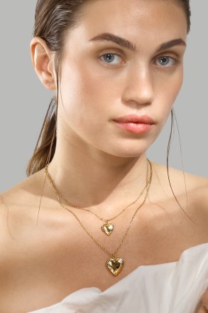 Halsband Golden Heart Mini - 18k Guldpläterat