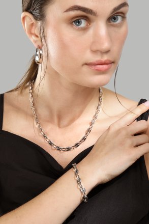 Halsband Bold Link – Silverpläterat