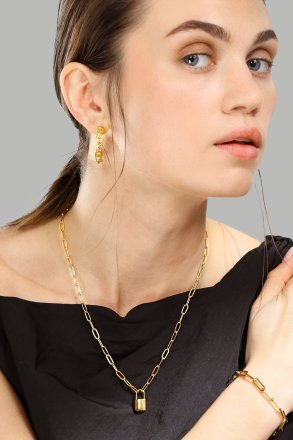 Örhänge Chain Bold - 18k Guldpläterat