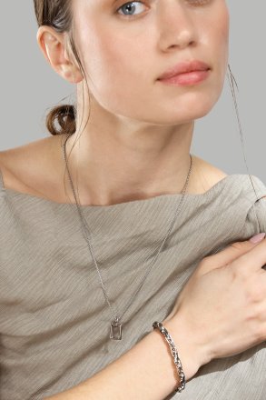 Halsband Geometrisk Grace – Silverpläterat