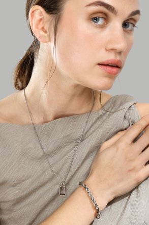 Halsband Geometrisk Grace – Silverpläterat
