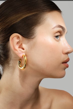 Örhänge Elegant Curve - 18k Guldpläterat