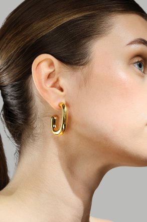 Örhänge Elegant Curve - 18k Guldpläterat