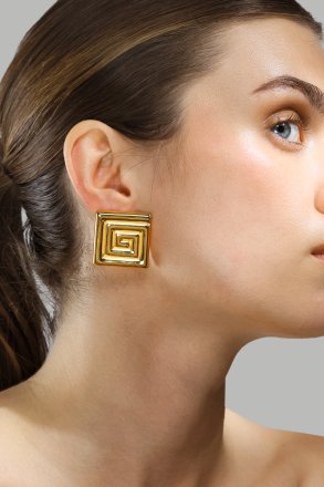 Örhänge Geometric Glow - 18k Guldpläterat