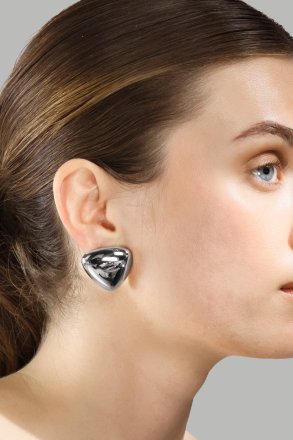 Örhängen Bold Curve – Silverpläterade
