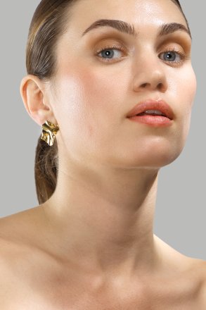 Örhänge Golden Ripple Studs - 18k Guldpläterat