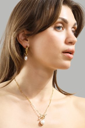 Örhänge Pearl Drop- 18k Guldpläterat