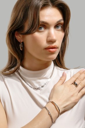 Örhänge Luna Bold Hoops - Silverpläterat