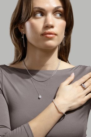 Halsband Luna Teardrop - Silverpläterat
