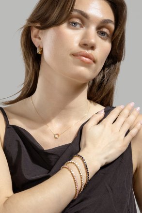 Örhänge Multicolor Crystal Bold Hoops - 18k Guldpläterat