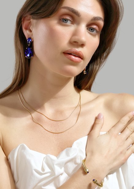 Azulora Blue Örhängen – 18k Guldpläterade