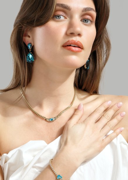 Azulora Icy Blue Örhängen – 18k Guldpläterade