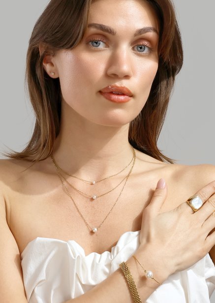 Halsband Pearl Grace – 18k Guldpläterat