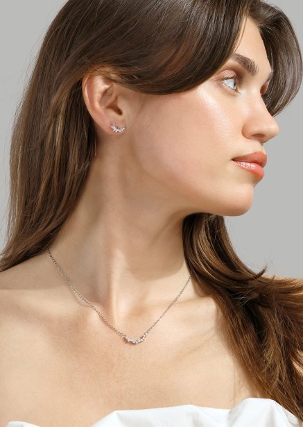 Örhängen Leaf Studs - Silverpläterade