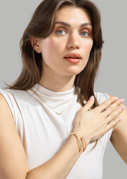 Örhängen Leaf Studs - 18k Guldpläterade