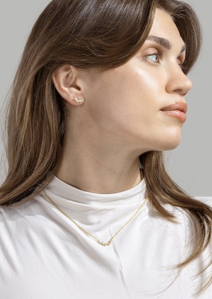Örhängen Leaf Studs - 18k Guldpläterade