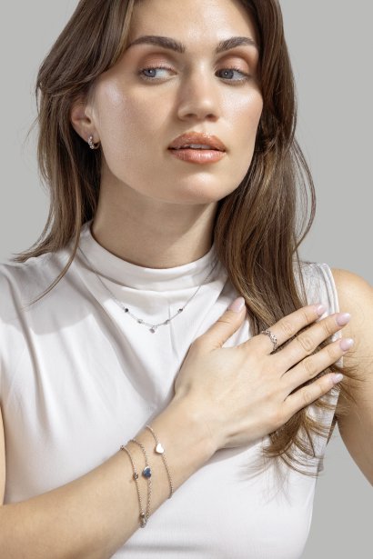 Örhänge Heart Hoops - Silverpläterat