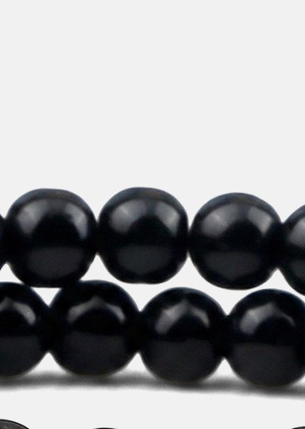 Pärlarmband Obsidian Halo