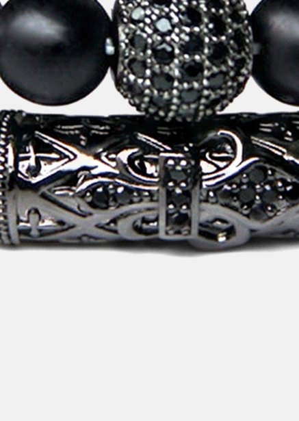 Pärlarmband Obsidian Crown