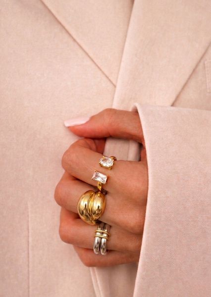 Ring Duo Cut - 18k Guldpläterad