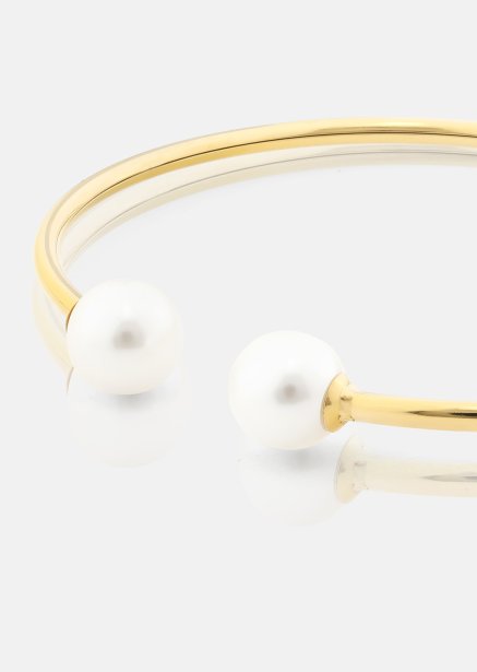 Pearl End Cuff Bracelet - 18k Guldpläterat