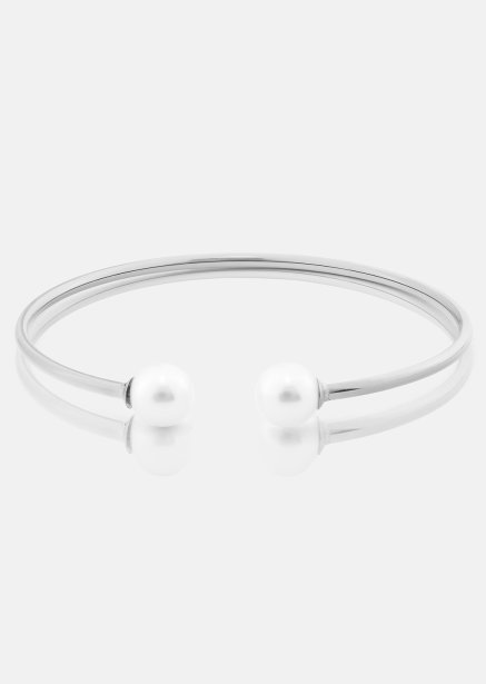 Pearl End Cuff Bracelet - Silverpläterat