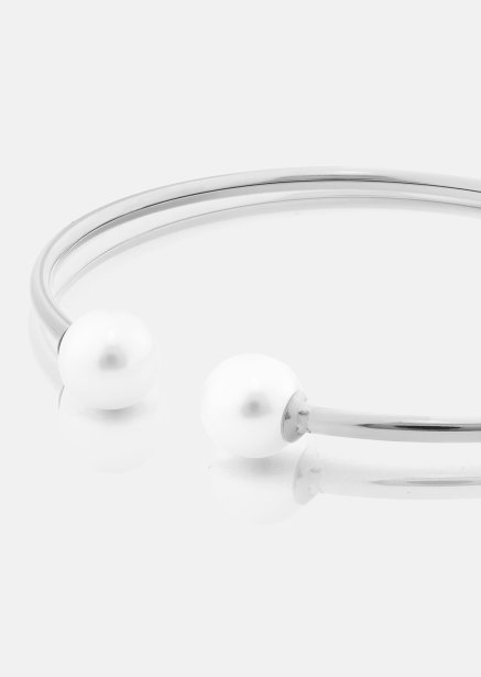 Pearl End Cuff Bracelet - Silverpläterat