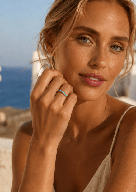 Blue Pearl Elegance Ring - 18k Guldpläterad