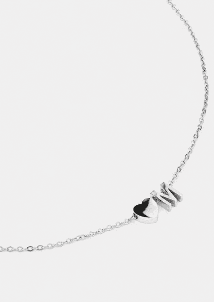 Halsband Heart Letter A-N - Silverpläterad