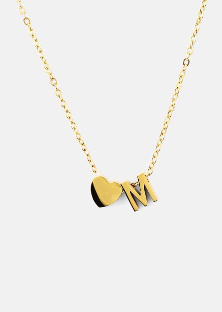 Halsband Heart Letter A-N - 18k Guldpläterat