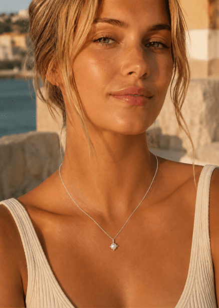 Halsband North Pearl - Silverpläterat