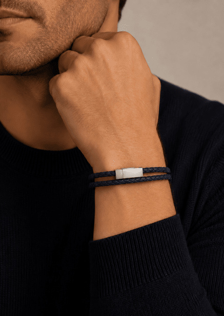 Läderarmband Crimson Arc