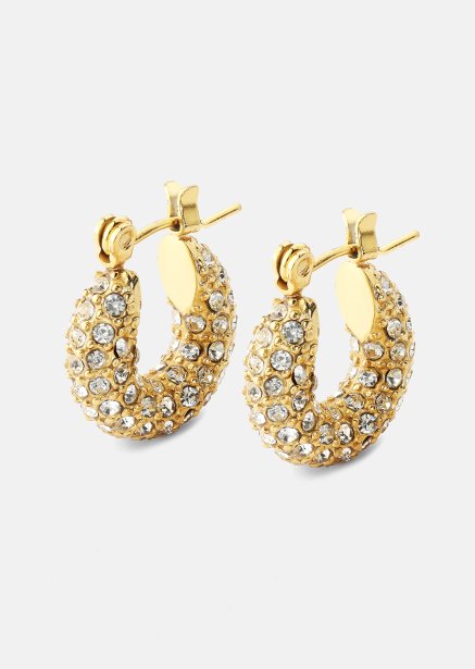 Chunky Pearl Hoop Earrings - 18k Guldpläterade