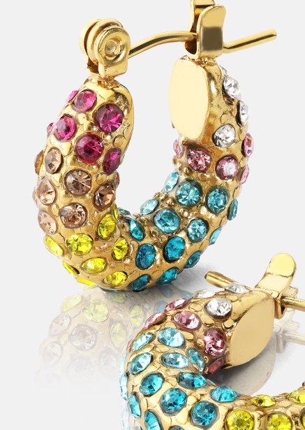 Colored Pearl Hoop Örhänge - 18k Guldpläterat