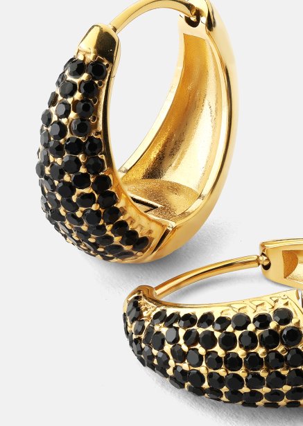 Örhänge Dark Crystal Hoop - 18k Guldpläterat