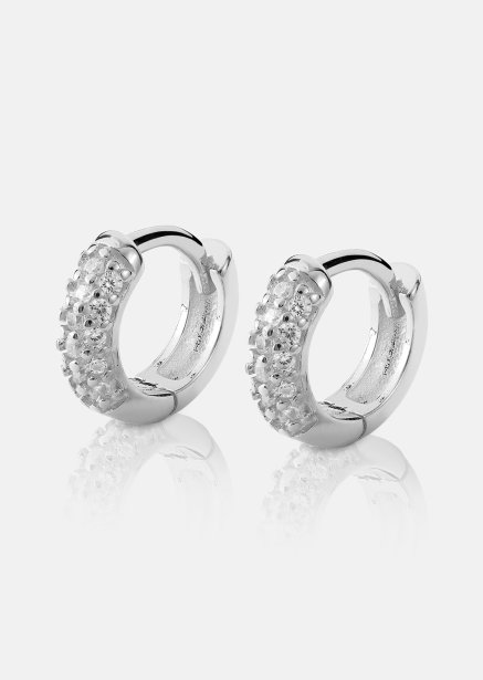 Örhänge Shimmer Hoops - Silverpläterat