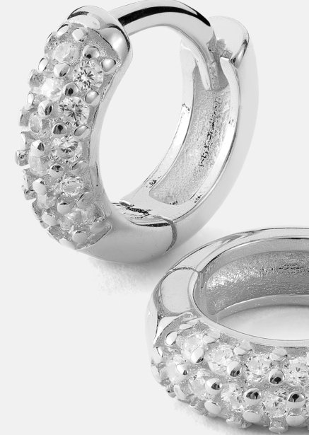 Örhänge Shimmer Hoops - Silverpläterat
