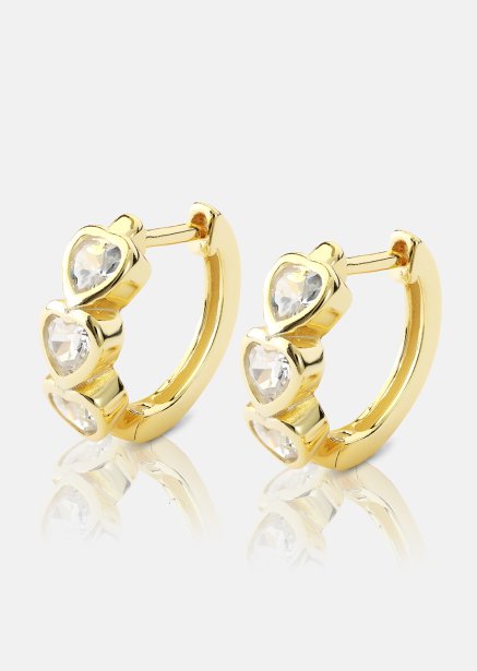 Örhänge Heart Hoops - 18k Guldpläterat